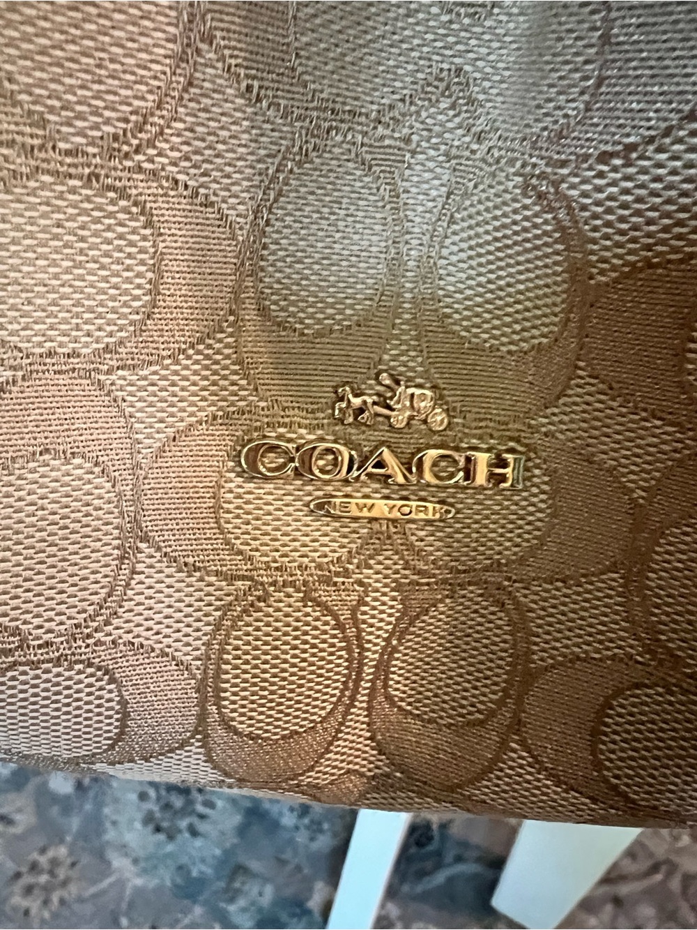 Coach Signature Edie Shoulder Bag with Light Khaki & Chalk Trim - Picture 3 of 11